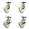 Service Caster 8 Inch Nylon Swivel Caster Set with Roller Bearings 2 Brakes SCC-35S820-NYR-2-SLB-2 - alternate 1